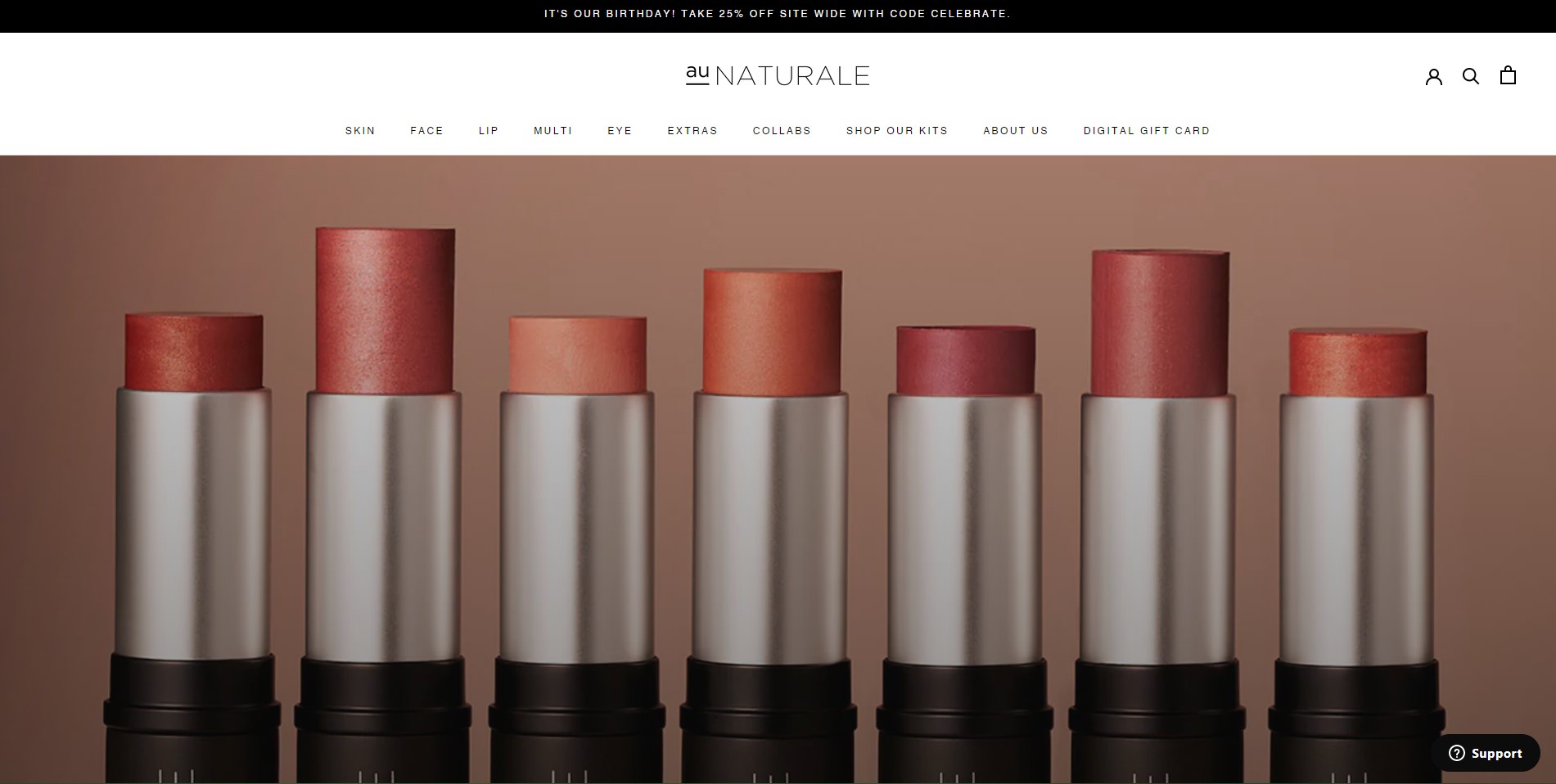 Screenshot of the Au Naturale website