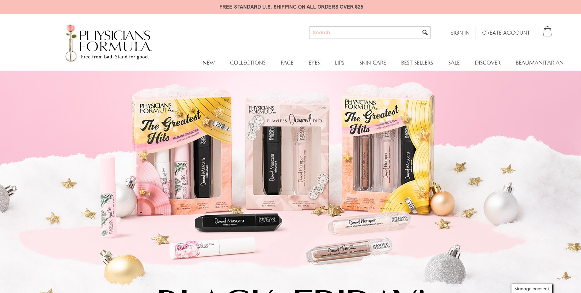 Screenshot of the Physicians Formula website