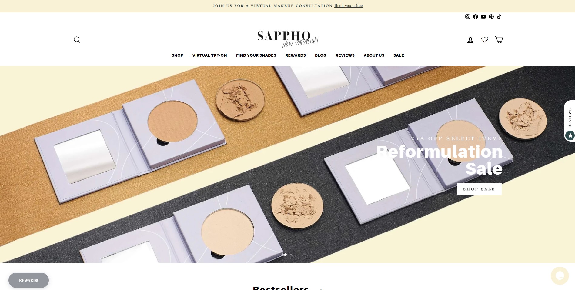 Screenshot of the Sappho New Paradigm website